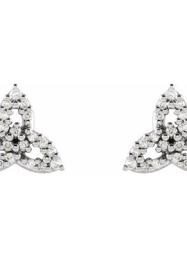 14K White Gold 1/10 CTW Natural Diamond Celtic-Inspired Trinity Earrings