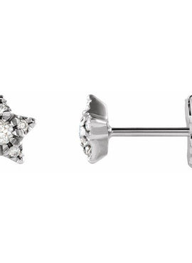 14K Yellow Gold 1/10 CTW Natural Diamond Star Earrings