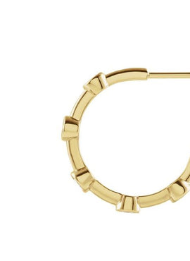 14K Yellow Gold 1/4 CTW Natural Diamond Bezel-Set Hoop Earrings