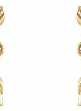 14K Yellow Gold 1/4 CTW Natural Diamond Bezel-Set Hoop Earrings