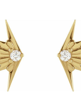 Sterling Silver .03 CTW Natural Diamond Starburst Earrings