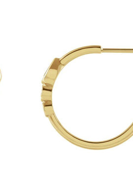 Platinum Natural Ruby & 1/10 CTW Natural Diamond Bezel-Set Hoop Earrings