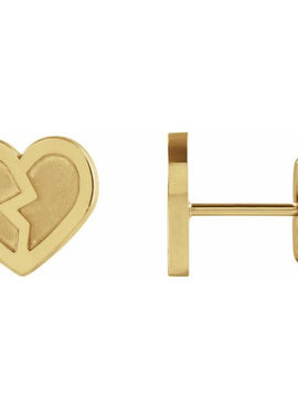 14K Rose Gold Tiny Heart Earrings