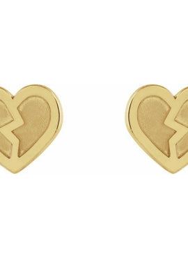 14K Rose Gold Tiny Heart Earrings