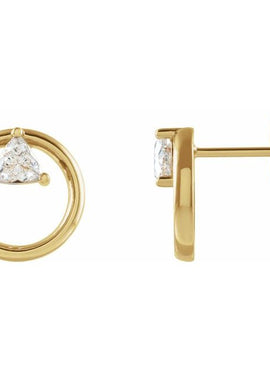 14K Yellow Gold 1/4 CTW Natural Diamond Geometric Earrings