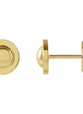 14K Rose Gold Domed Earrings
