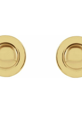 14K Rose Gold Domed Earrings