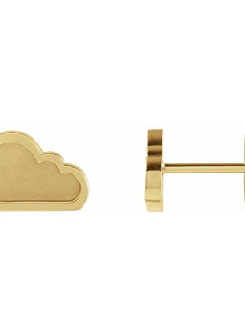 14K Rose Gold Tiny Cloud Right Earring