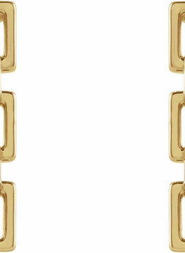 14K Rose Gold Chain Link Earrings