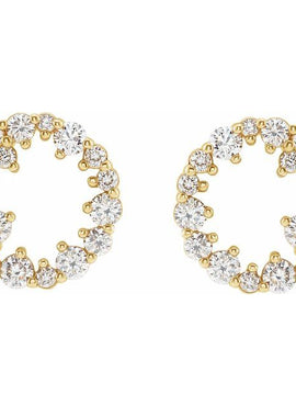 Sterling Silver 1/2 CTW Natural Diamond Circle Earrings