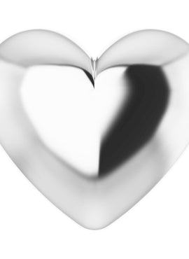 14K White Gold Puffed Heart Pendant
