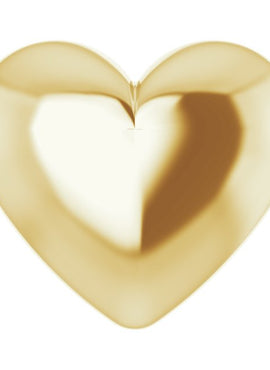 14K White Gold Puffed Heart Pendant