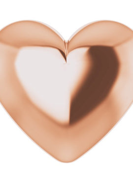 14K White Gold Puffed Heart Pendant
