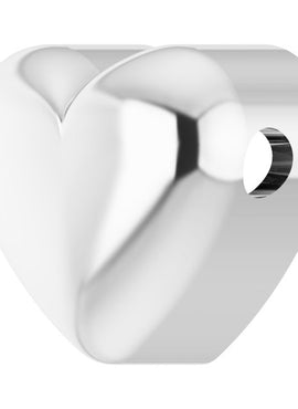 14K White Gold Puffed Heart Pendant
