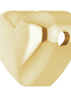 14K White Gold Puffed Heart Pendant