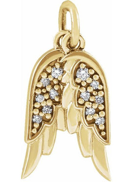14K Rose Gold .03 CTW Natural Diamond Angel Wings Pendant