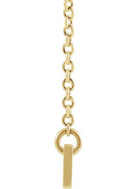14K White Gold Engravable Bar 16