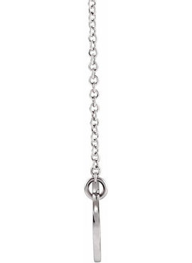 14K White Gold Engravable Oval 16