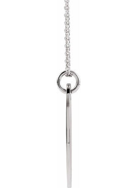 14K White Gold Elongated Oval Pendant