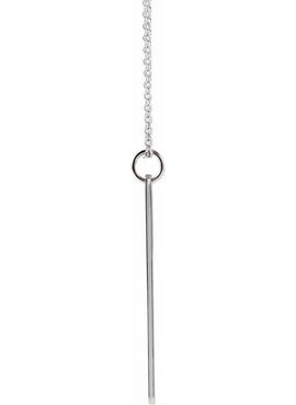 14K White Gold Rectangle Bar Pendant