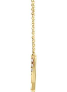 14K Yellow Gold .08 CTW Natural Diamond Petite Wishbone 16
