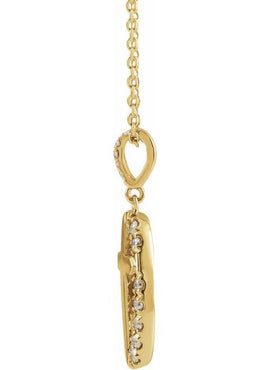 14K Yellow Gold 1/5 CTW Natural Diamond Halo-Style Cross Pendant