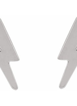 14K Yellow Gold Tiny Lightning Bolt Left Earring