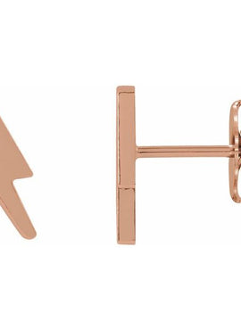 14K Yellow Gold Tiny Lightning Bolt Left Earring
