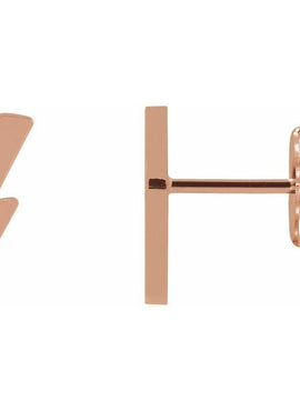 14K Yellow Gold Tiny Lightning Bolt Left Earring