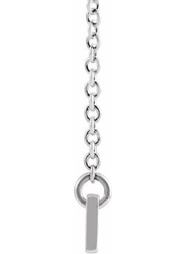 14K White Gold Engravable Bar 16