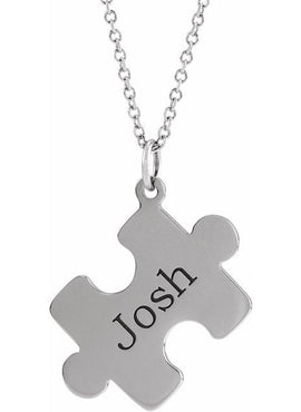 14K Yellow Gold Puzzle Piece Pendant