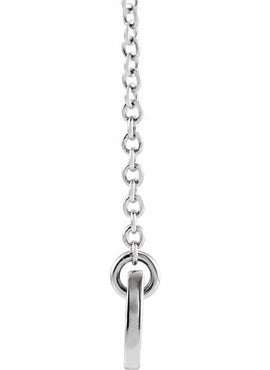 14K White Gold Engravable Bar 16