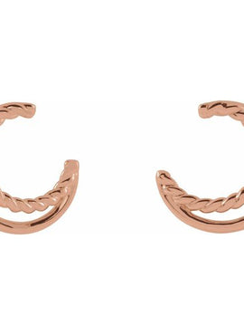 14K White Gold Front Facing Hoop Earrings