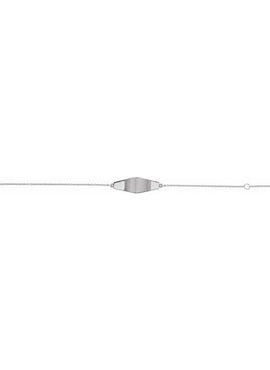 14K White Gold Engravable Curved Bar 6 1/2-7 1/2