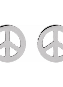 14K Rose Gold Tiny Peace Earrings