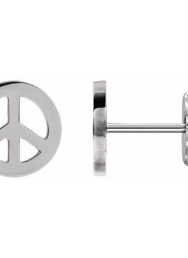 14K Rose Gold Tiny Peace Earrings