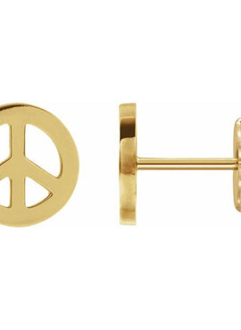 14K Rose Gold Tiny Peace Earrings