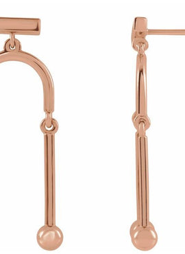 14K Rose Gold Mobile Earrings