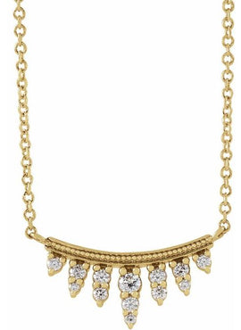 14K Yellow Gold 1/6 CTW Natural Diamond Bar 18