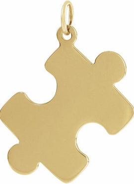 14K Yellow Gold Puzzle Piece Pendant