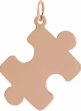 14K Yellow Gold Puzzle Piece Pendant