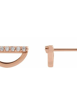 14K Rose Gold 1/10 CTW Natural Diamond Geometric Earrings