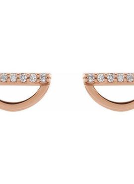 14K Rose Gold 1/10 CTW Natural Diamond Geometric Earrings