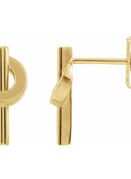 14K Yellow Gold Negative Space Circle Earrings