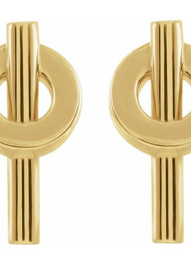 14K Yellow Gold Negative Space Circle Earrings