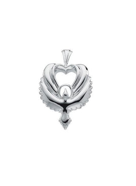 14K White Gold 30x20 mm Holy Spirit Dove Pendant