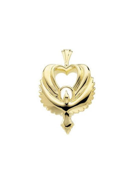 14K White Gold 30x20 mm Holy Spirit Dove Pendant