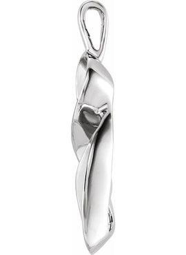 14K White Gold Freeform Pendant