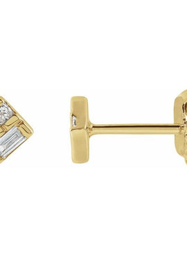 14K Yellow Gold 1/6 CTW Natural Diamond Geometric Earrings
