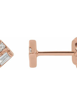 14K Yellow Gold 1/6 CTW Natural Diamond Geometric Earrings